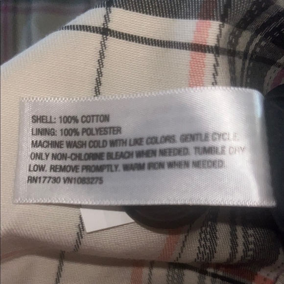 Merona Cream and Black Trench Coat with Plaid Design - Picture 9 of 9